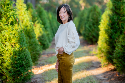 Grevena Floral Corsage Sweater