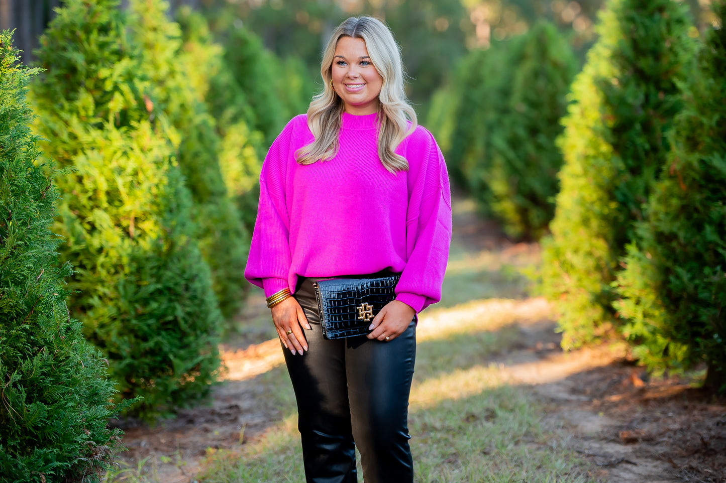 Wray Oversized Sweater-Magenta