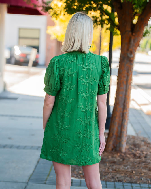 Joyner Button Up Dress-Green