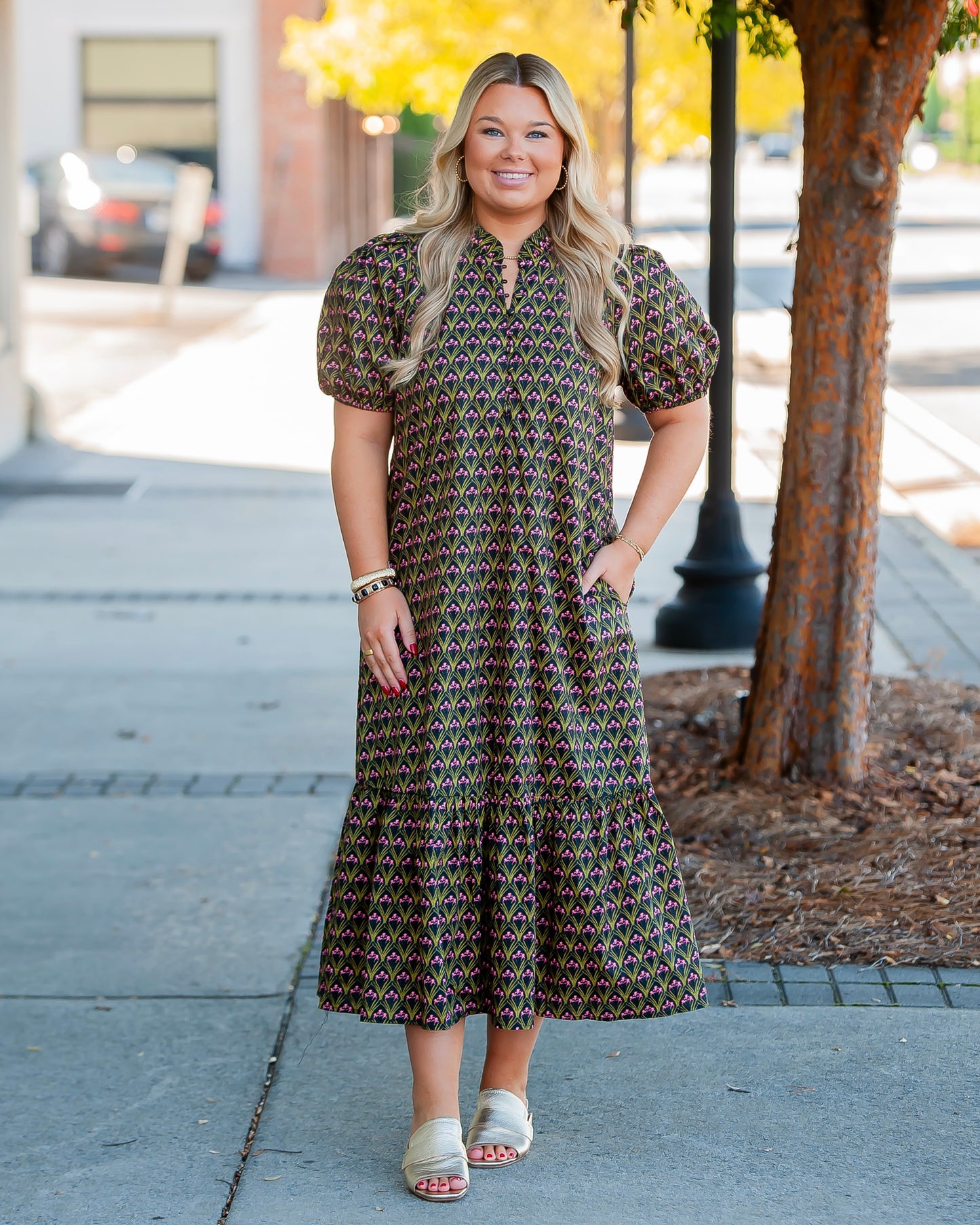 Carswell Floral Puff Sleeve Midi
