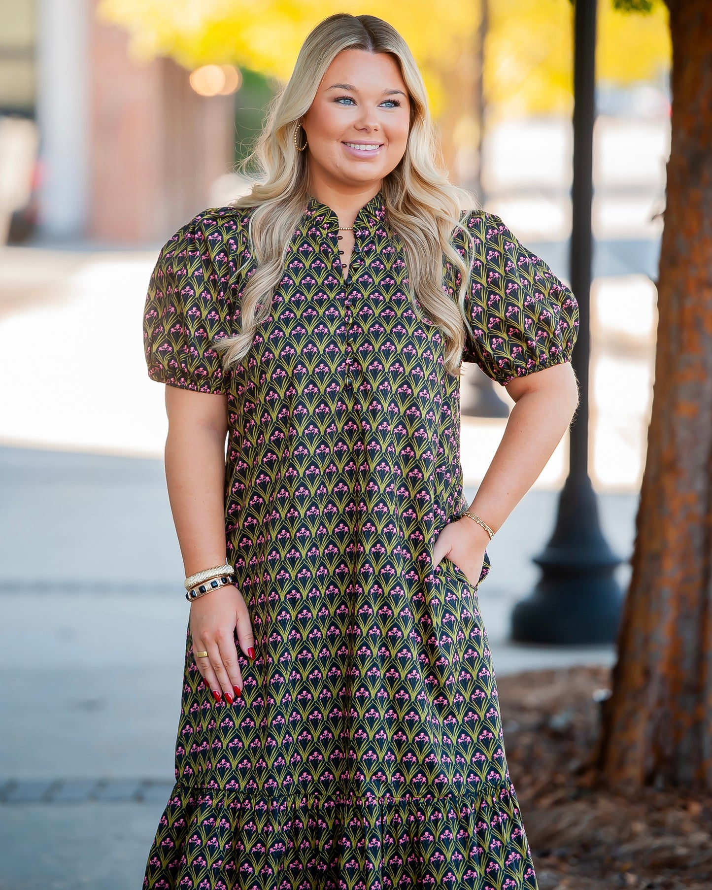 Carswell Floral Puff Sleeve Midi