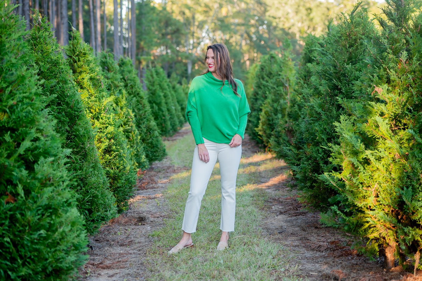 Gramercy Asymmetrical Sweater- Green