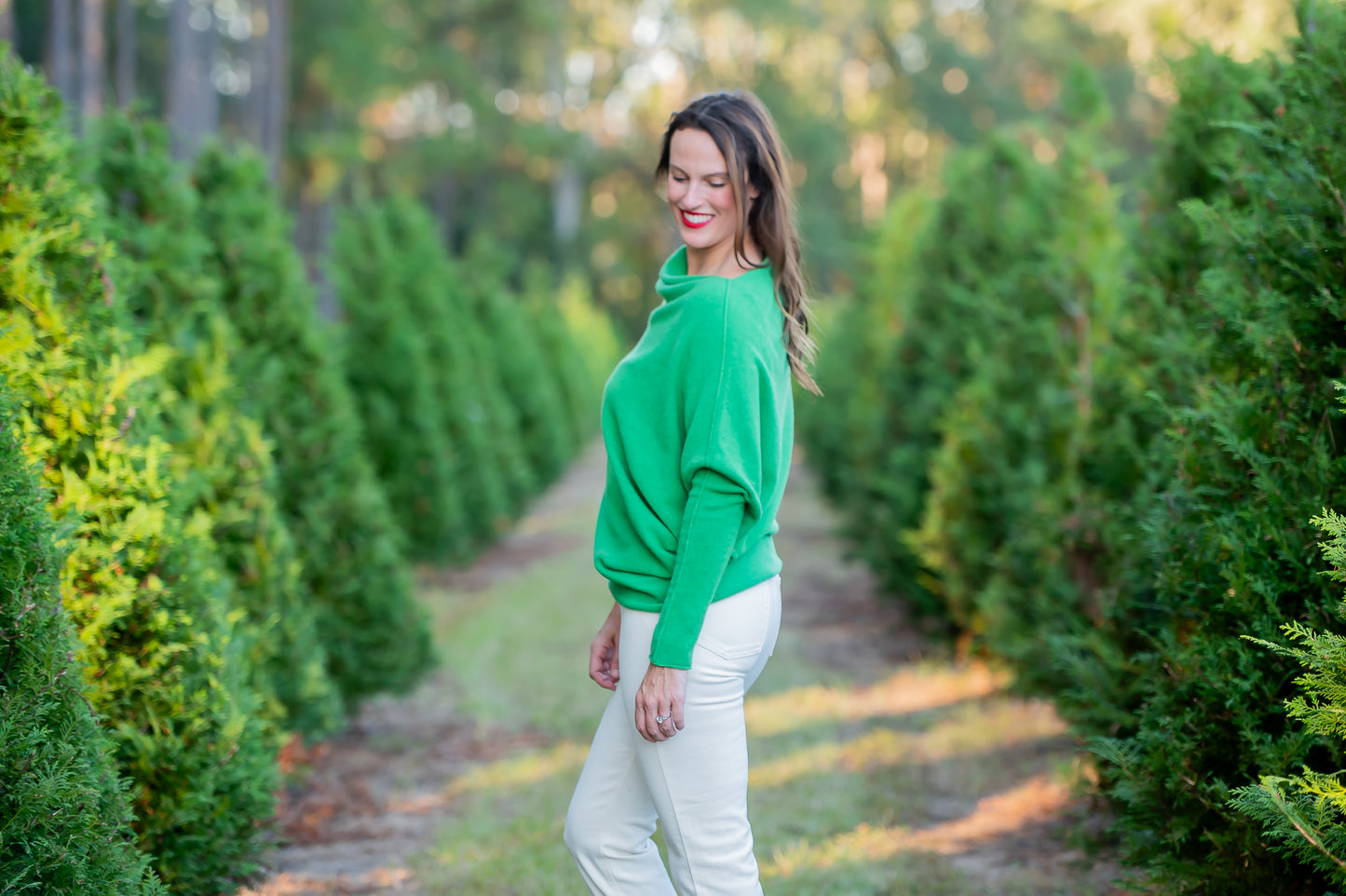 Gramercy Asymmetrical Sweater- Green