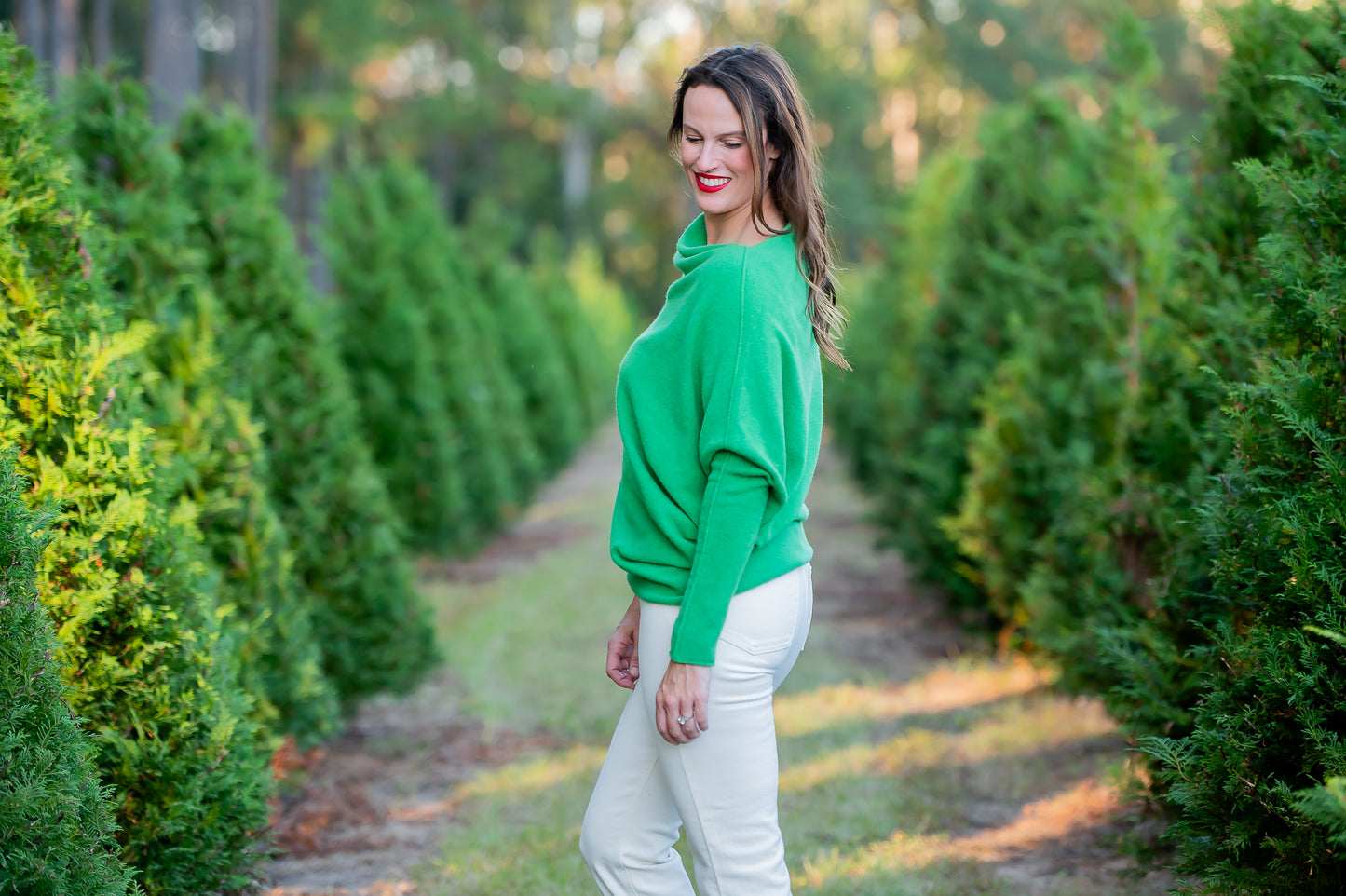 Gramercy Asymmetrical Sweater- Green