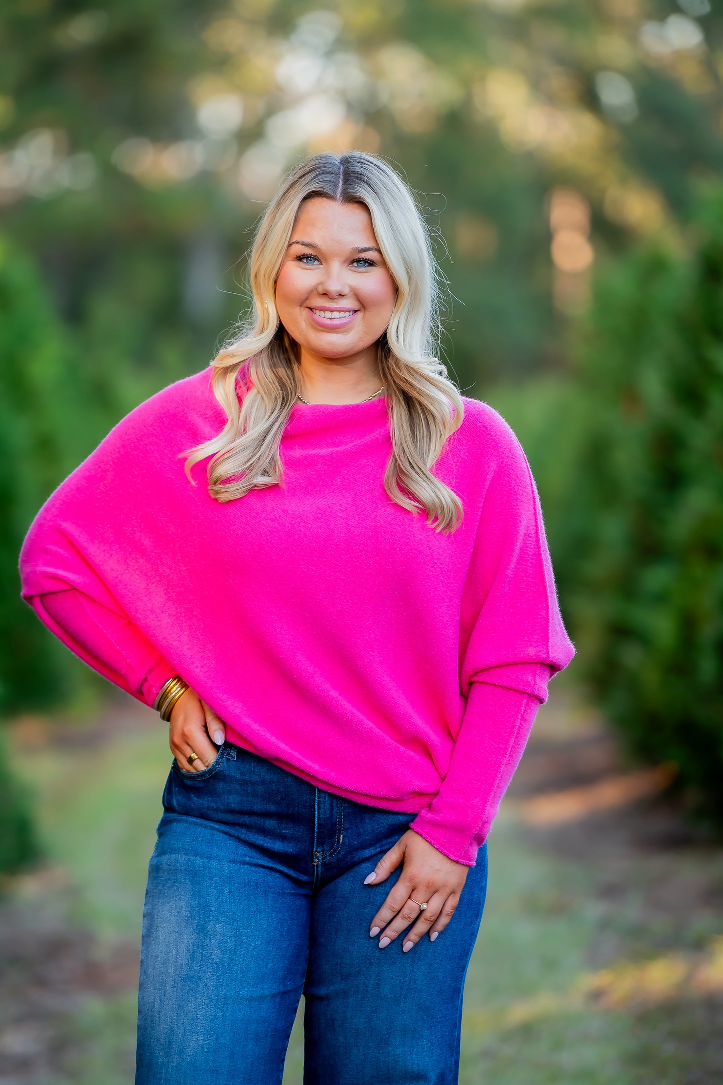 Gramercy Asymmetrical Sweater- Fuchsia