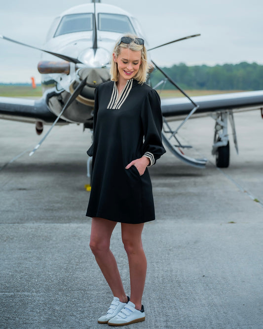 Ballard Zip Front Dress - Black