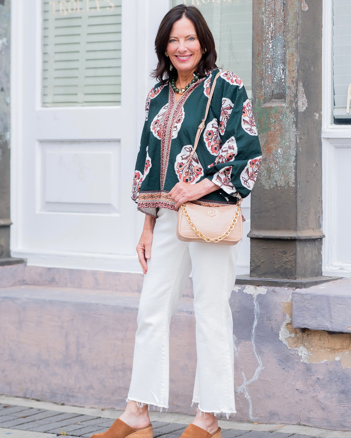 Winfield Floral Print Top-Green