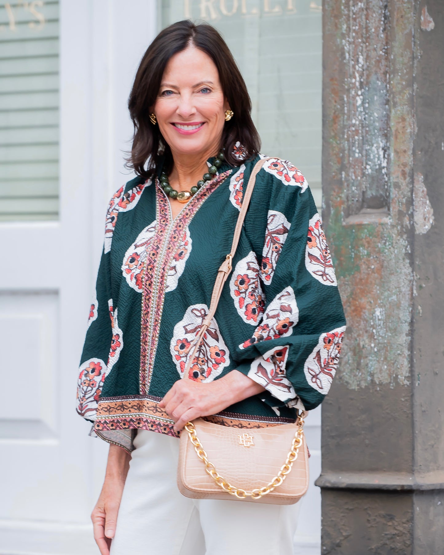 Winfield Floral Print Top-Green