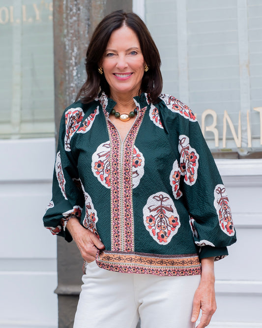 Winfield Floral Print Top-Green