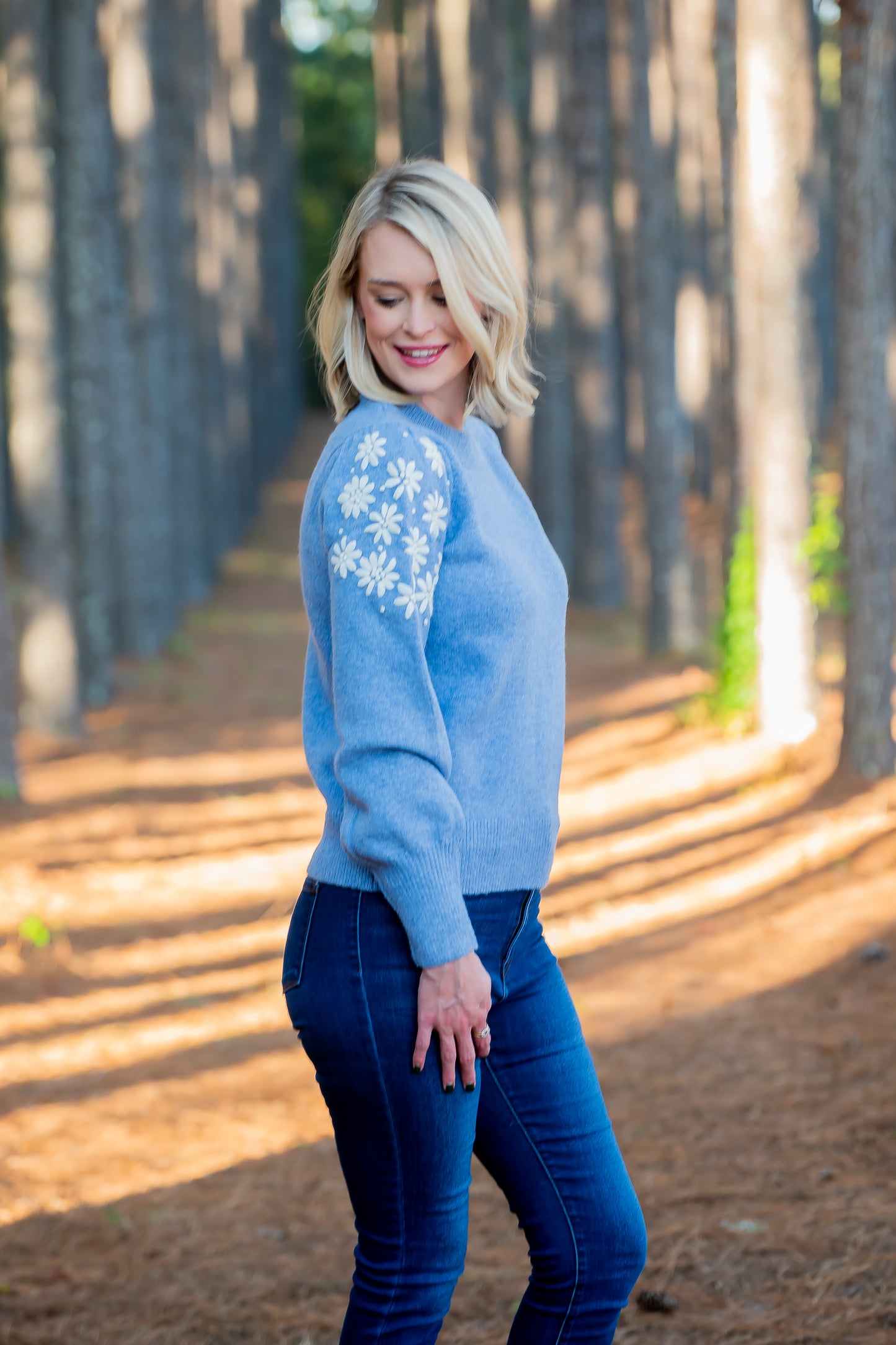 Lacie Blue Long Sleeve Sweater