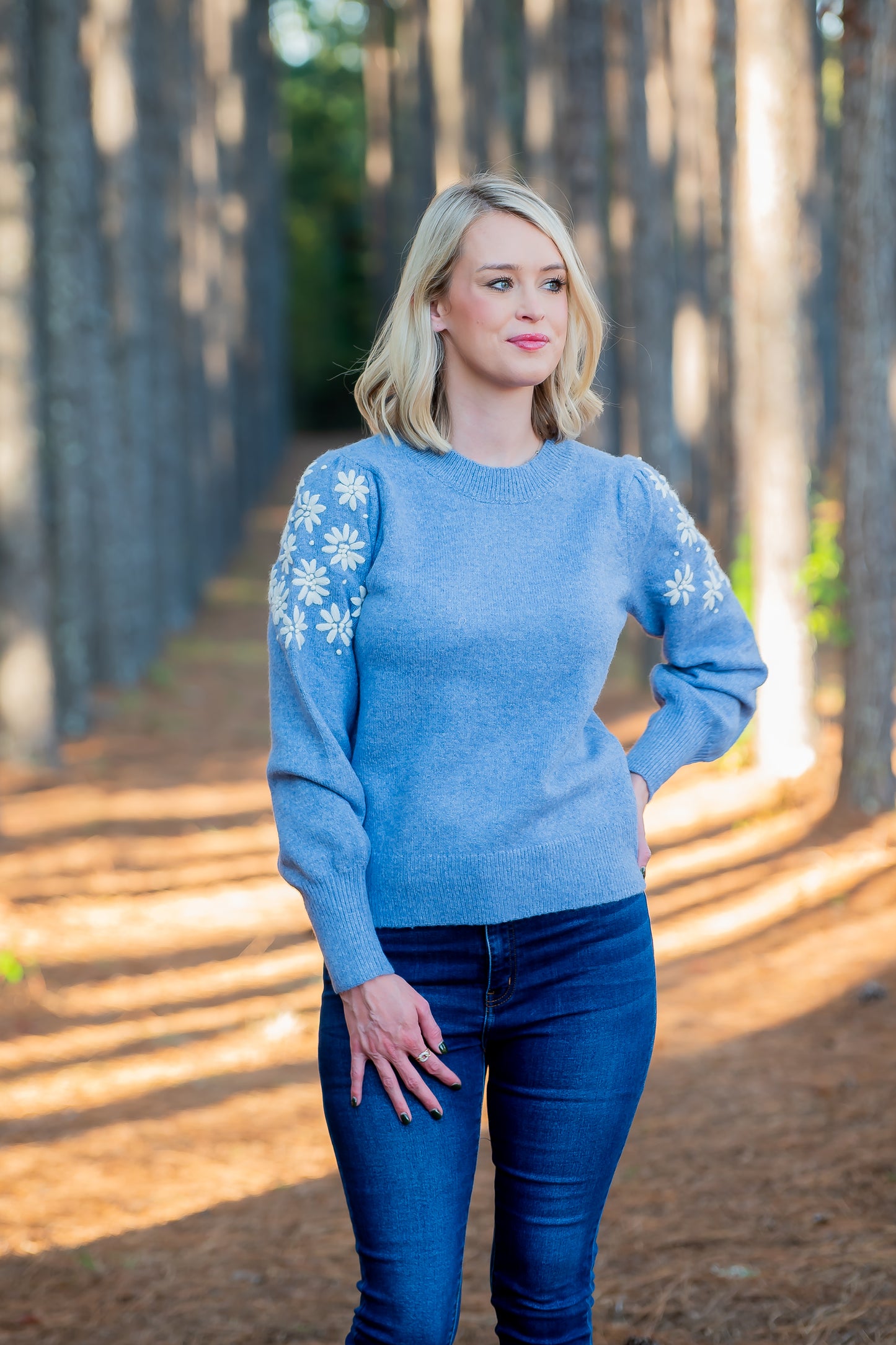 Lacie Blue Long Sleeve Sweater