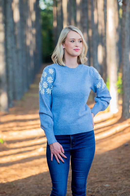 Lacie Blue Long Sleeve Sweater