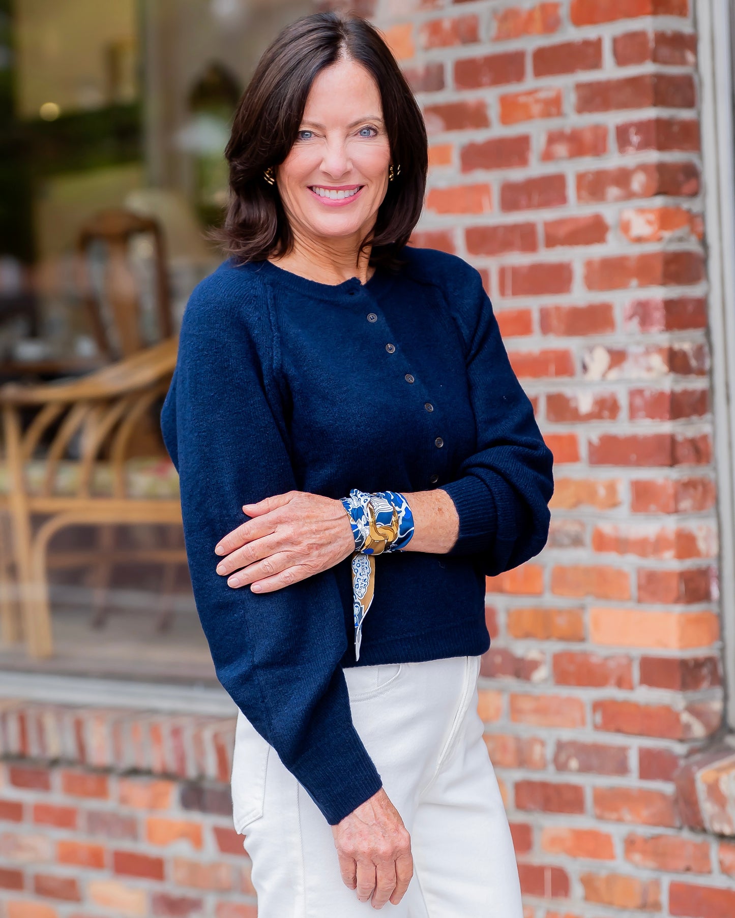 Loren Navy Henley Sweater