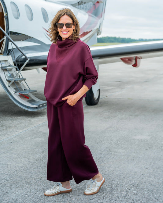 Effortlessly Elevated Crop Pant-Wine