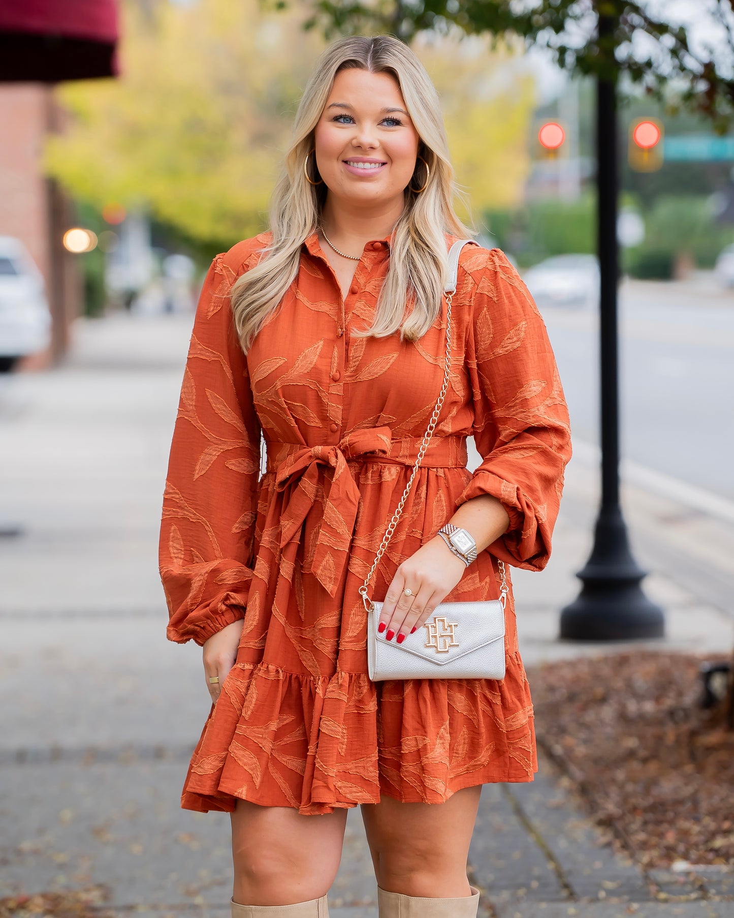 Judsyn Jacquard Tie Waist Dress