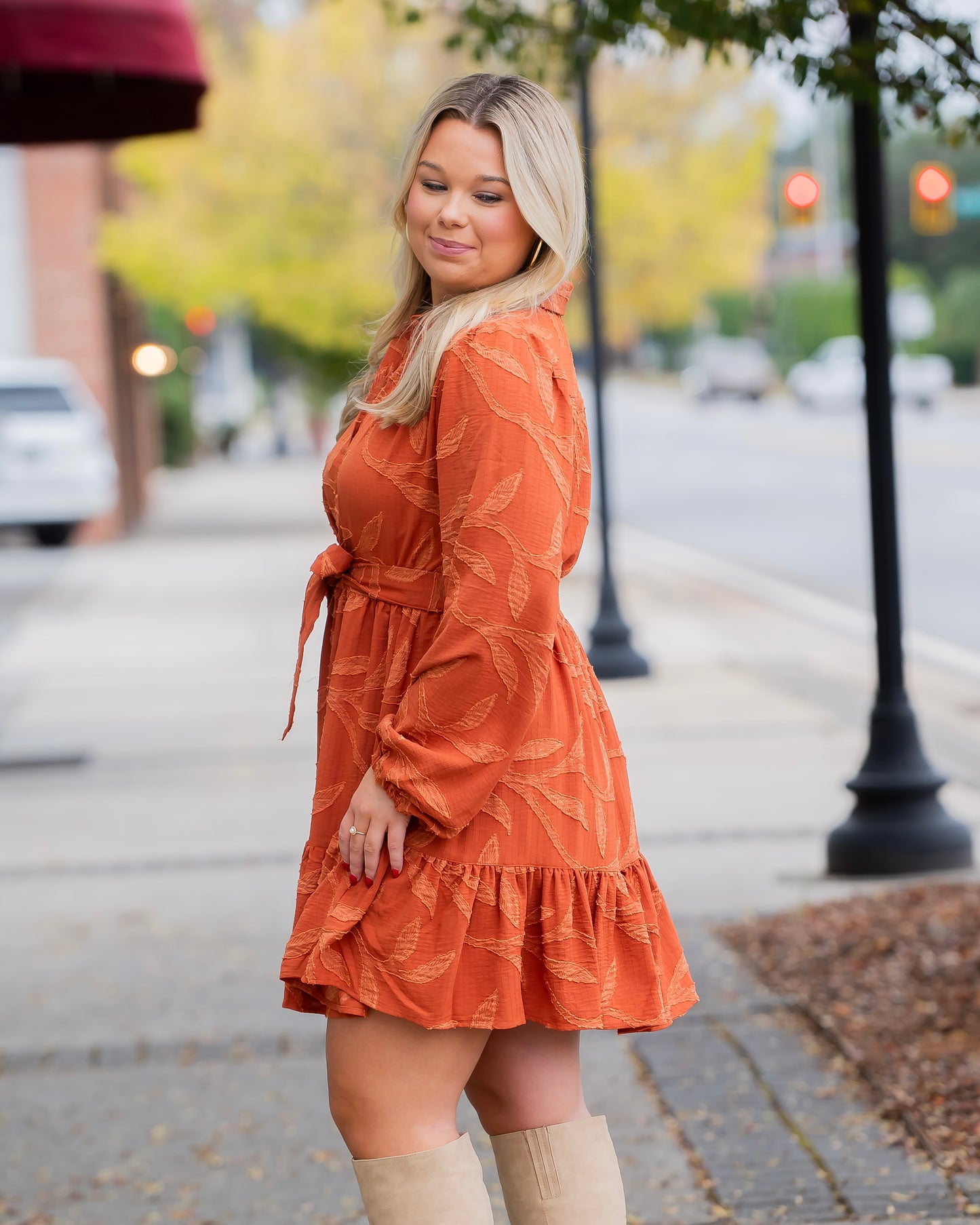 Judsyn Jacquard Tie Waist Dress