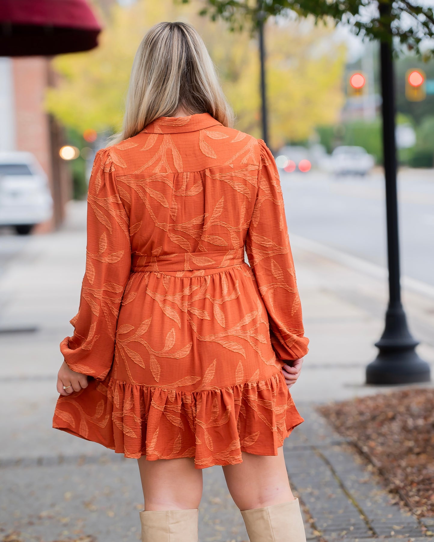 Judsyn Jacquard Tie Waist Dress