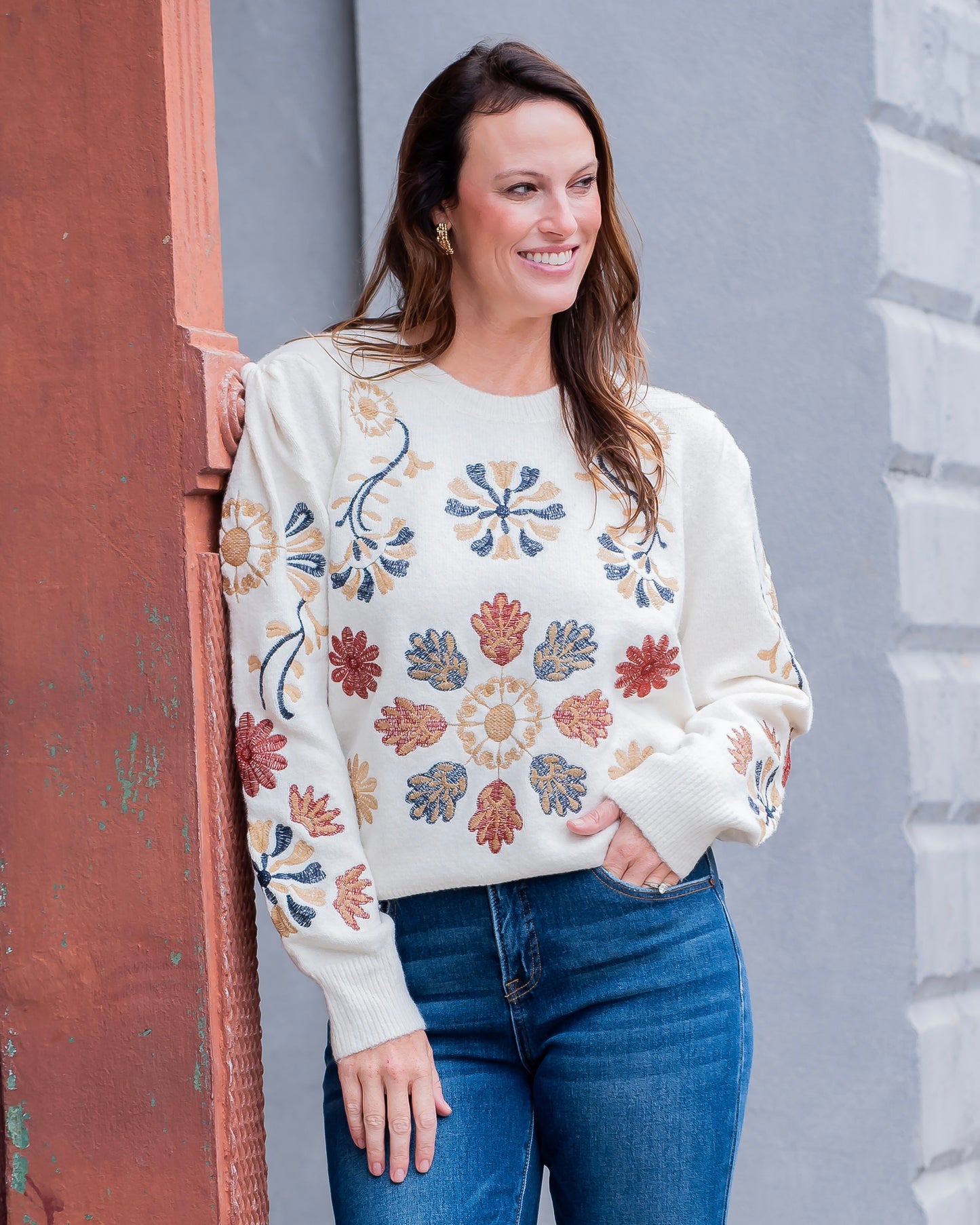 Rafina Floral Embroidered Sweater