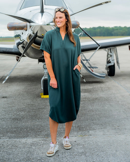 Riverdale Midi Dress - Forest Green