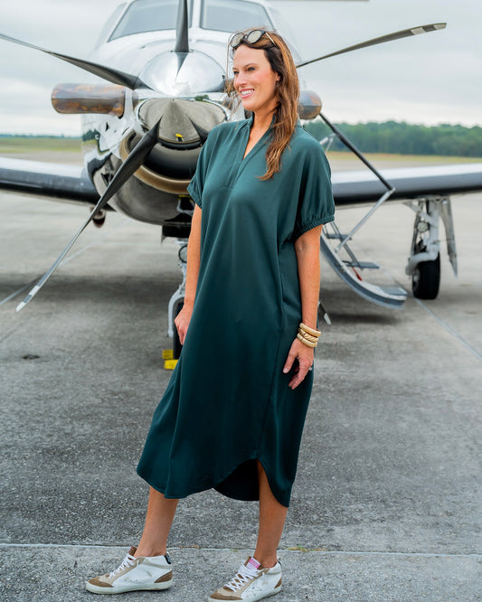 Riverdale Midi Dress - Forest Green