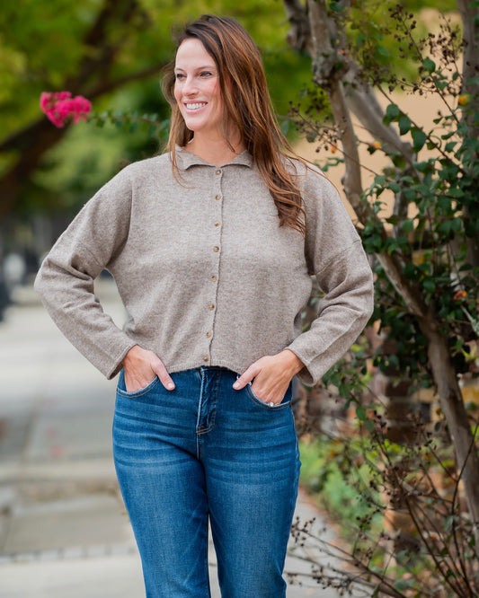 Garrison Soft Knit Cardigan-Brown