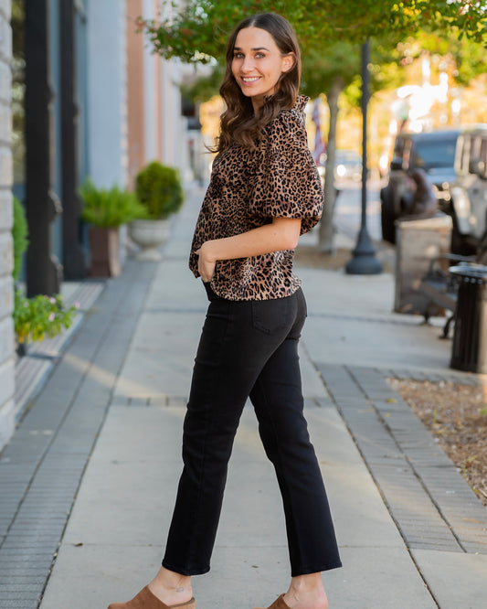 Kirkland Puff Sleeve Leopard Top
