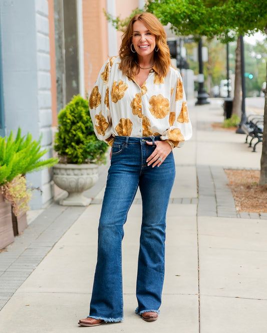 Cheyenne Mid Rise Tummy Control Flares