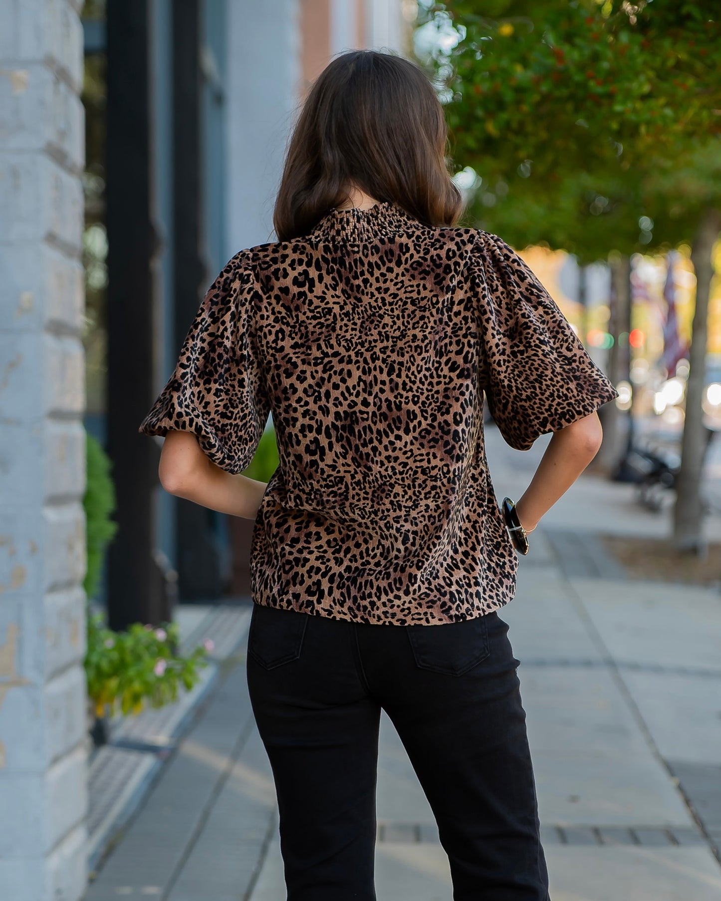 Kirkland Puff Sleeve Leopard Top