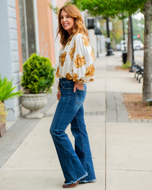 Cheyenne Mid Rise Tummy Control Flares