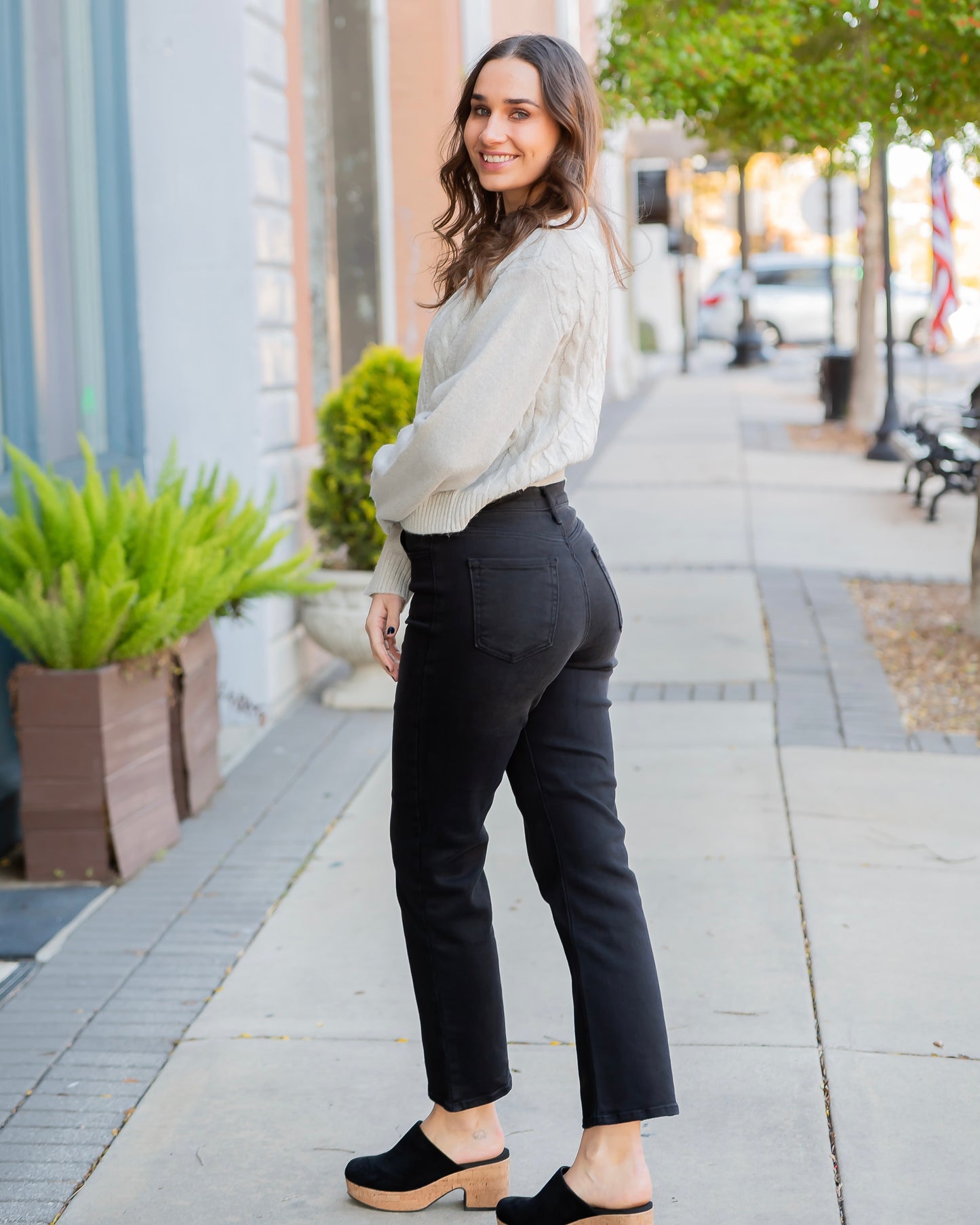 Beaumont Cable Lace Up Sweater