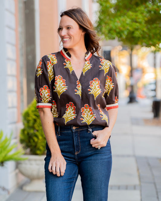 Santa Quin  Floral Top