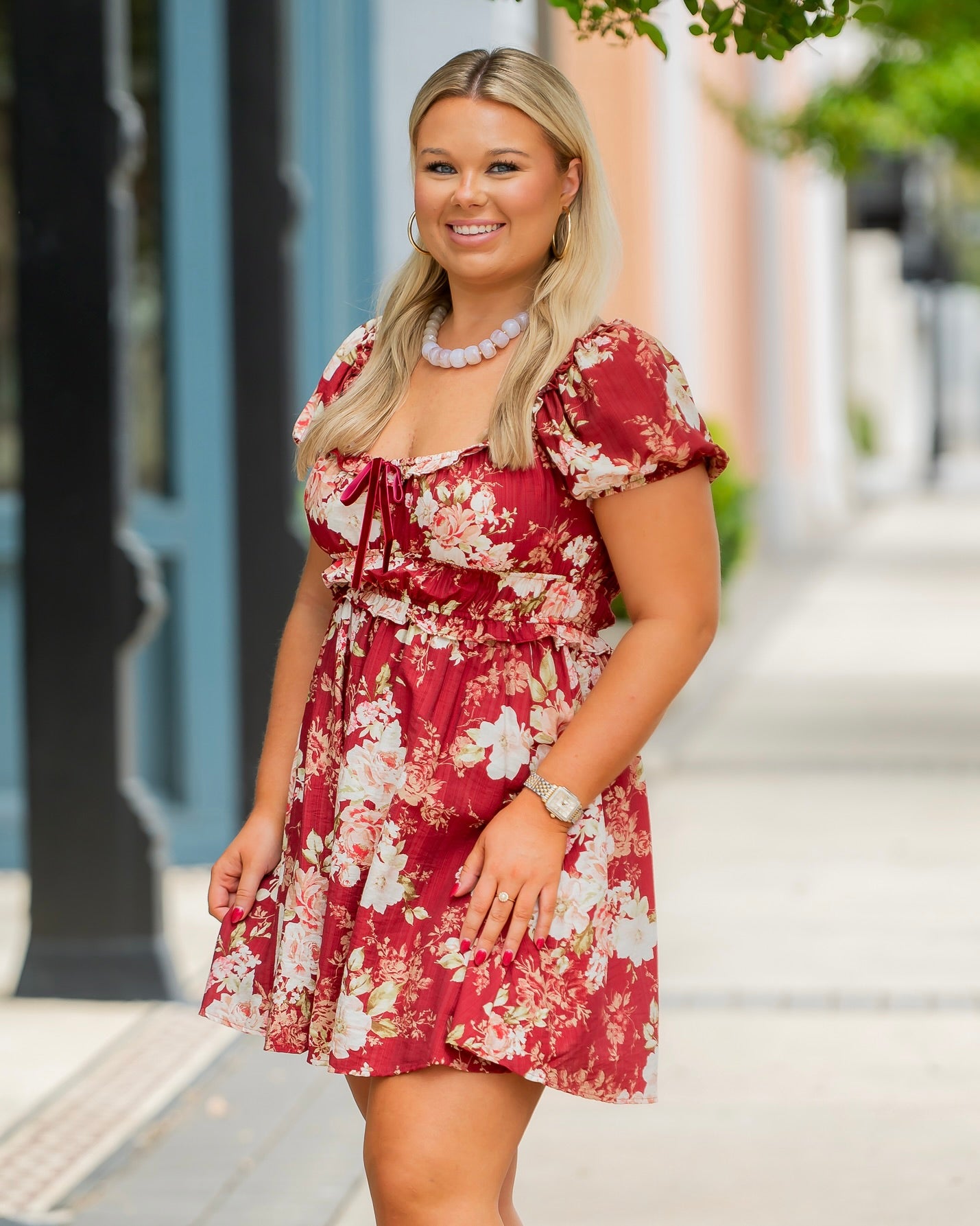 Morgan Ruffle Trim Dress