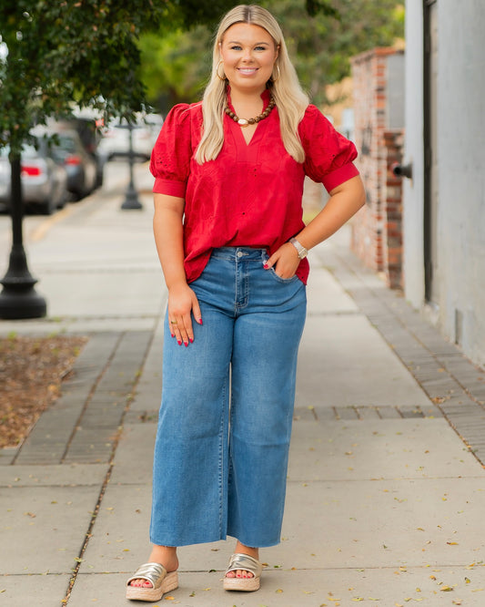 Vervet Aileeah High Crop Slim Wide Jean
