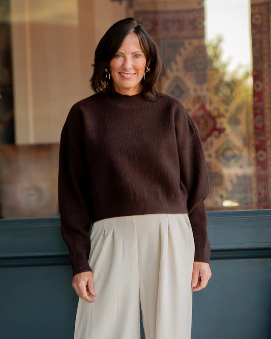 Mona Knitted Crewneck- Espresso