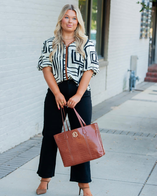 Eugenia Geometric Print Top