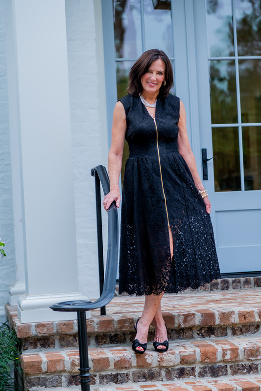 New York Lace Dress-Black