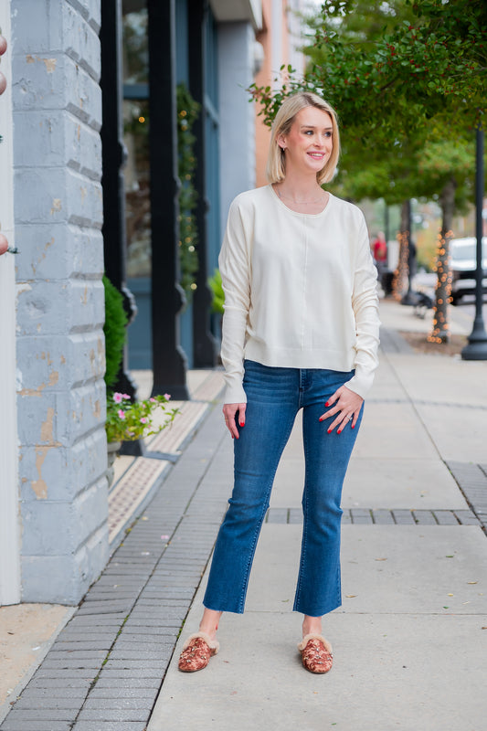 Berkley Lightweight Sweater- Ivory