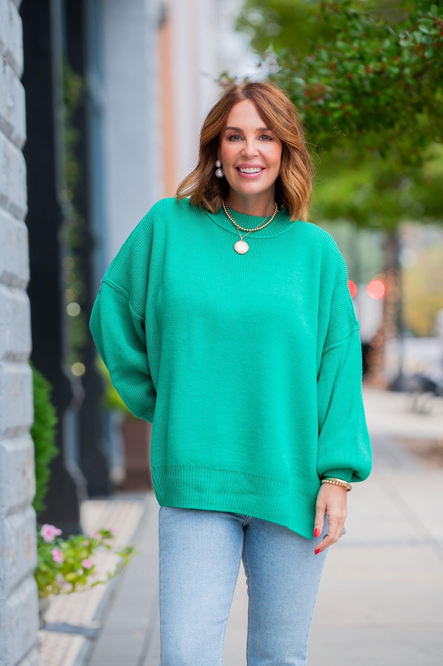 Wray Oversized Sweater-Green