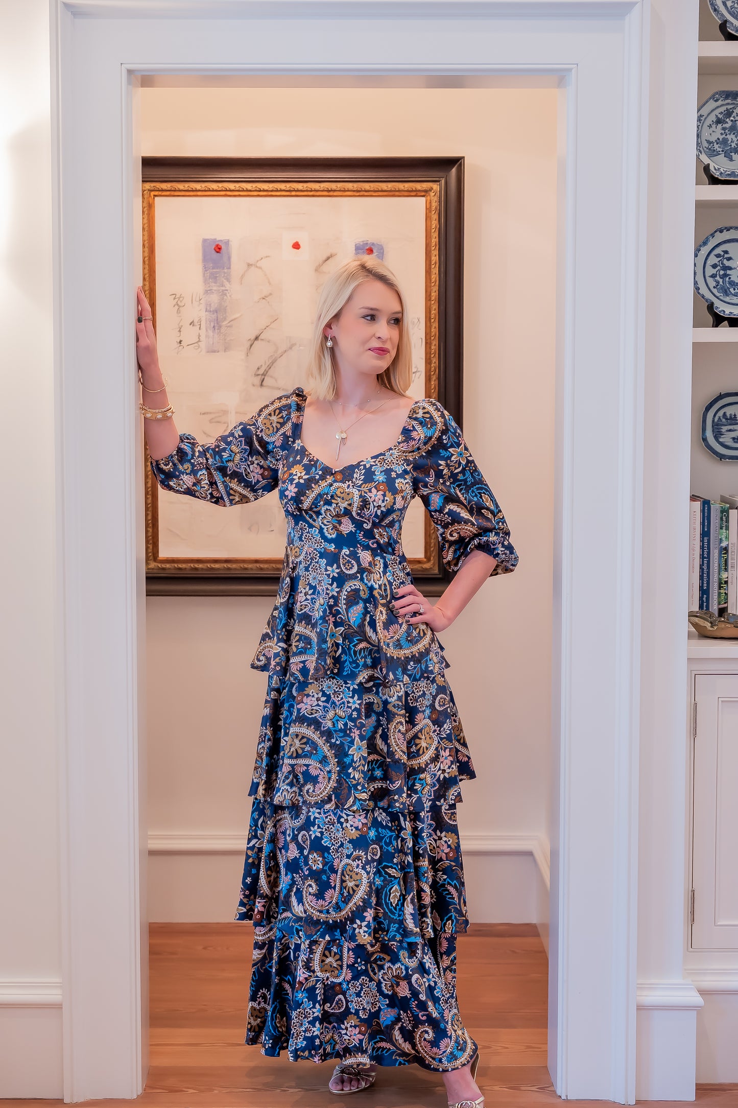 Regina Satin Tiered Maxi