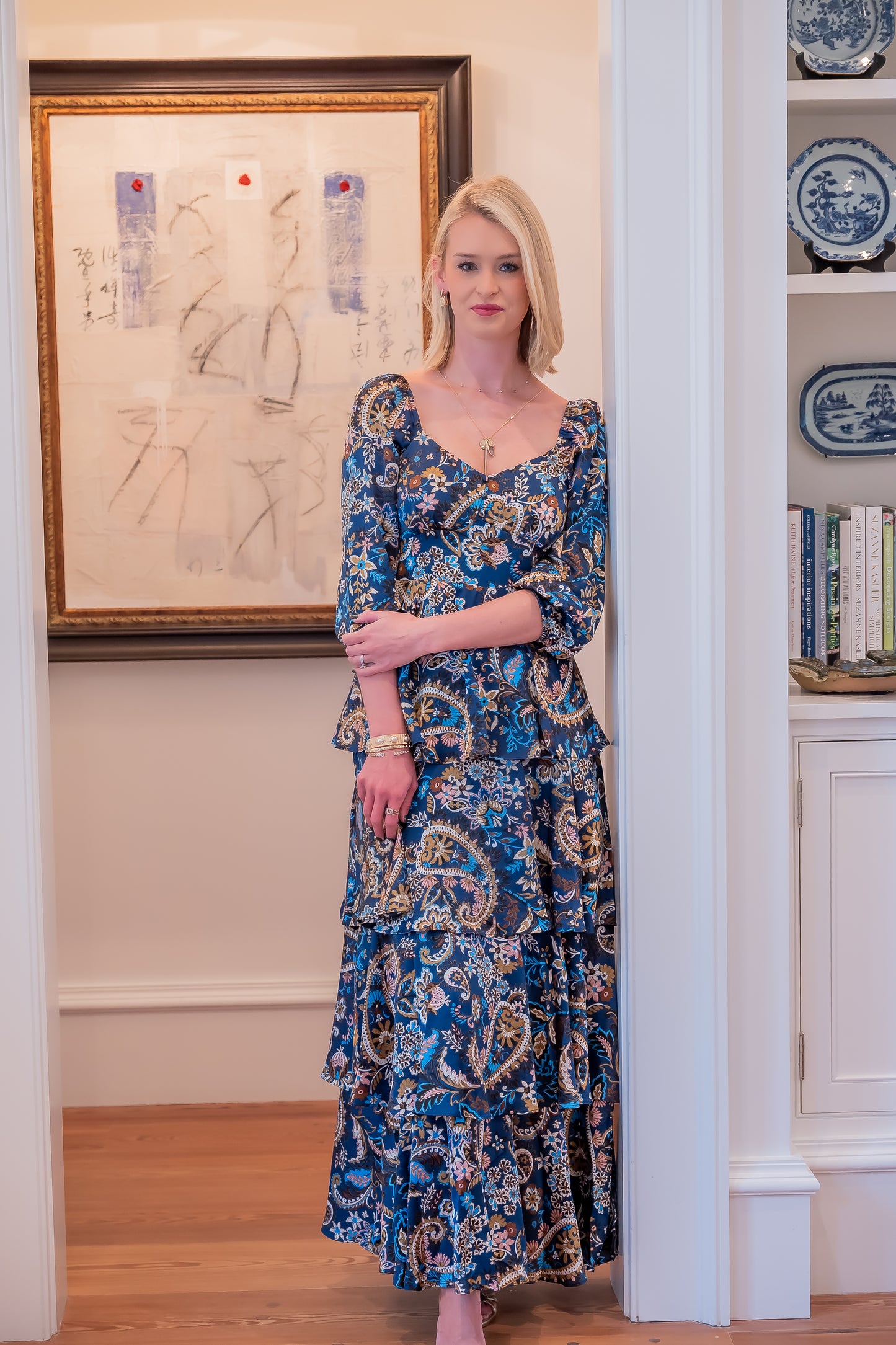 Regina Satin Tiered Maxi