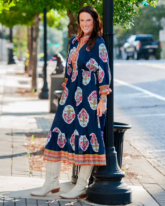 Lola Flower Patch Midi Dress