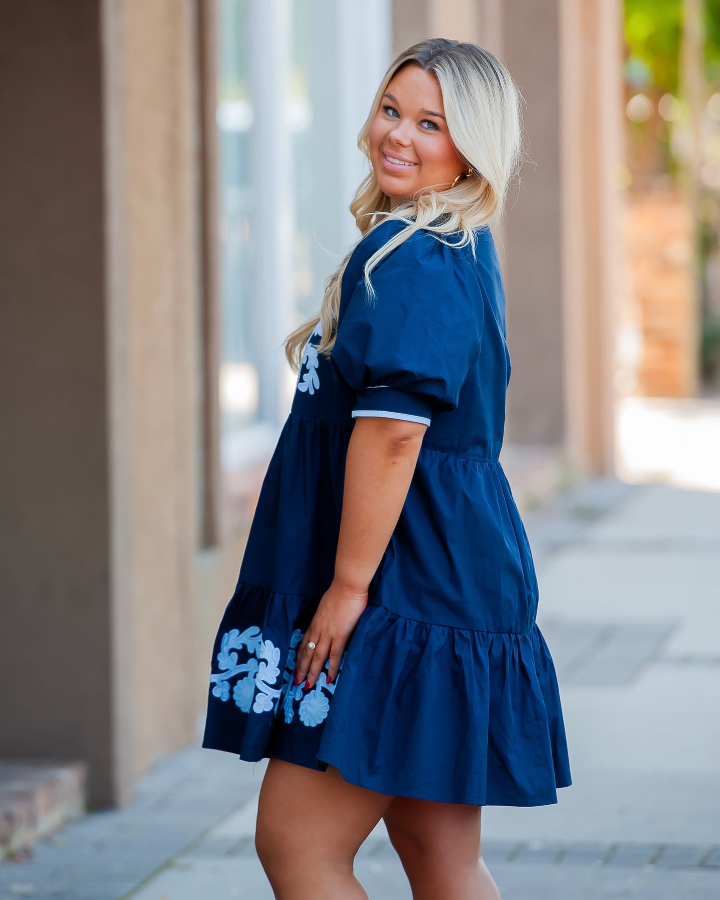 Kiersten Embroidered Tiered Dress
