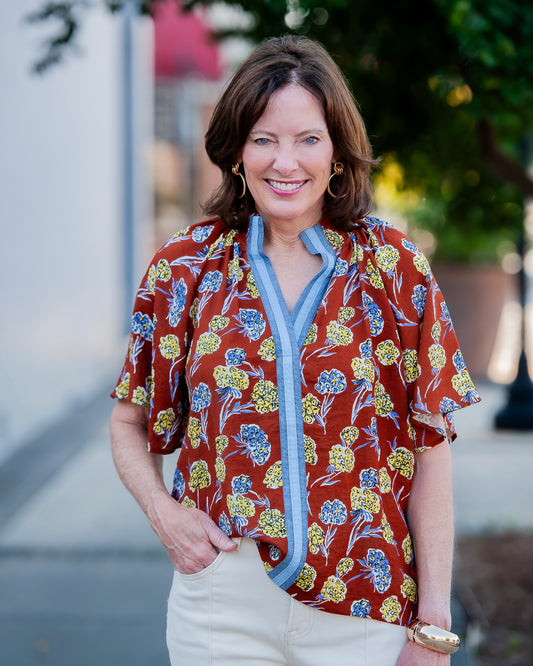 Folsom Flower Print Top