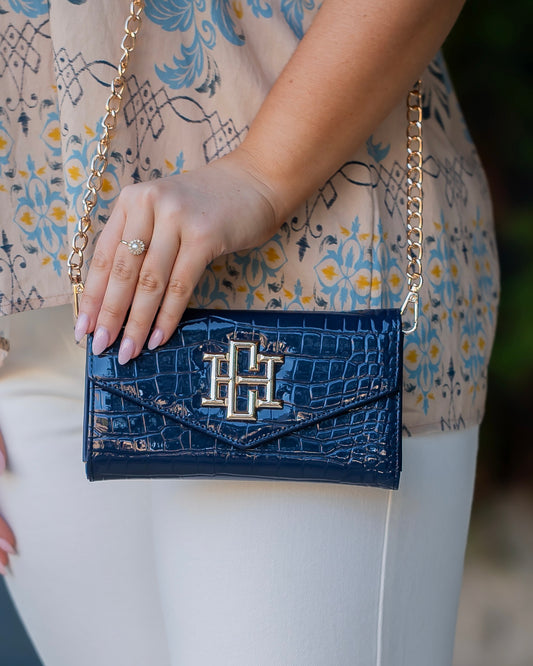 Carlington Clutch/Crossbody Navy Patent EC