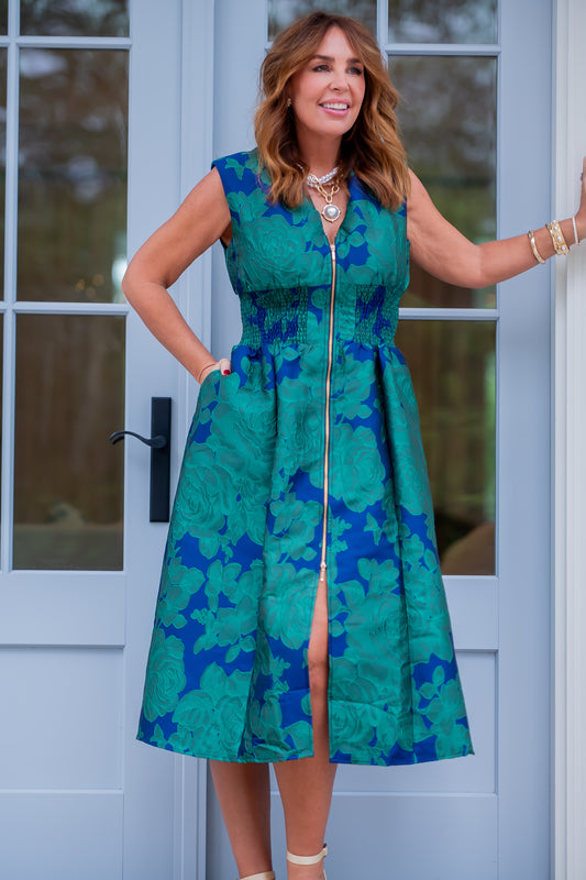 Seneca Textured Floral Print Dress