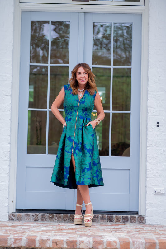 Seneca Textured Floral Print Dress