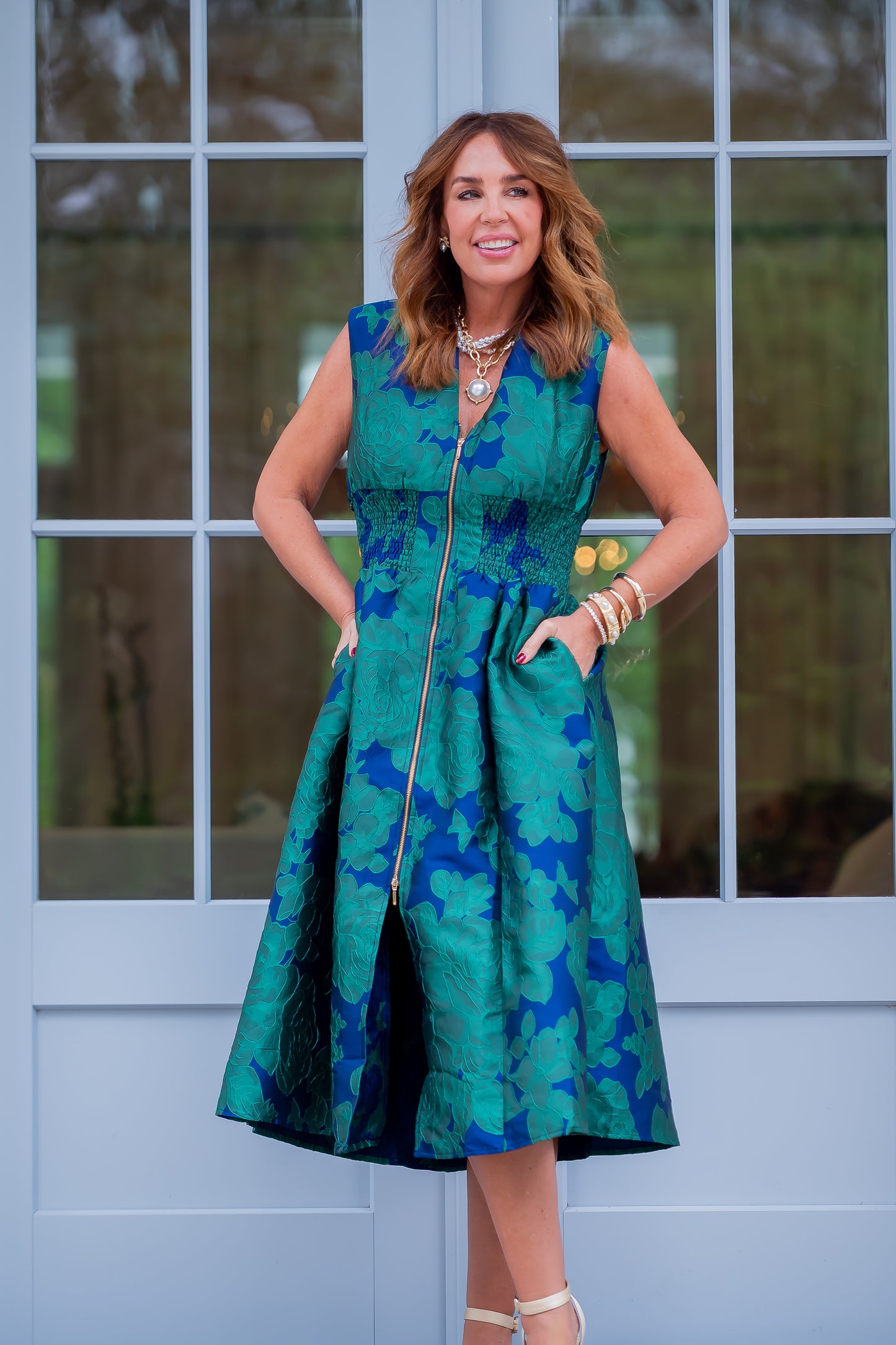 Seneca Textured Floral Print Dress