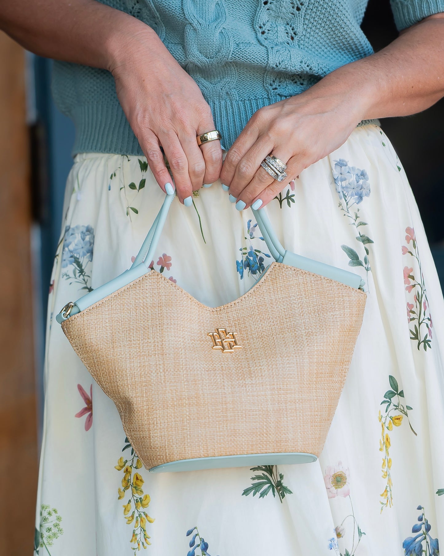 Leland Mini Tote Natural Mint