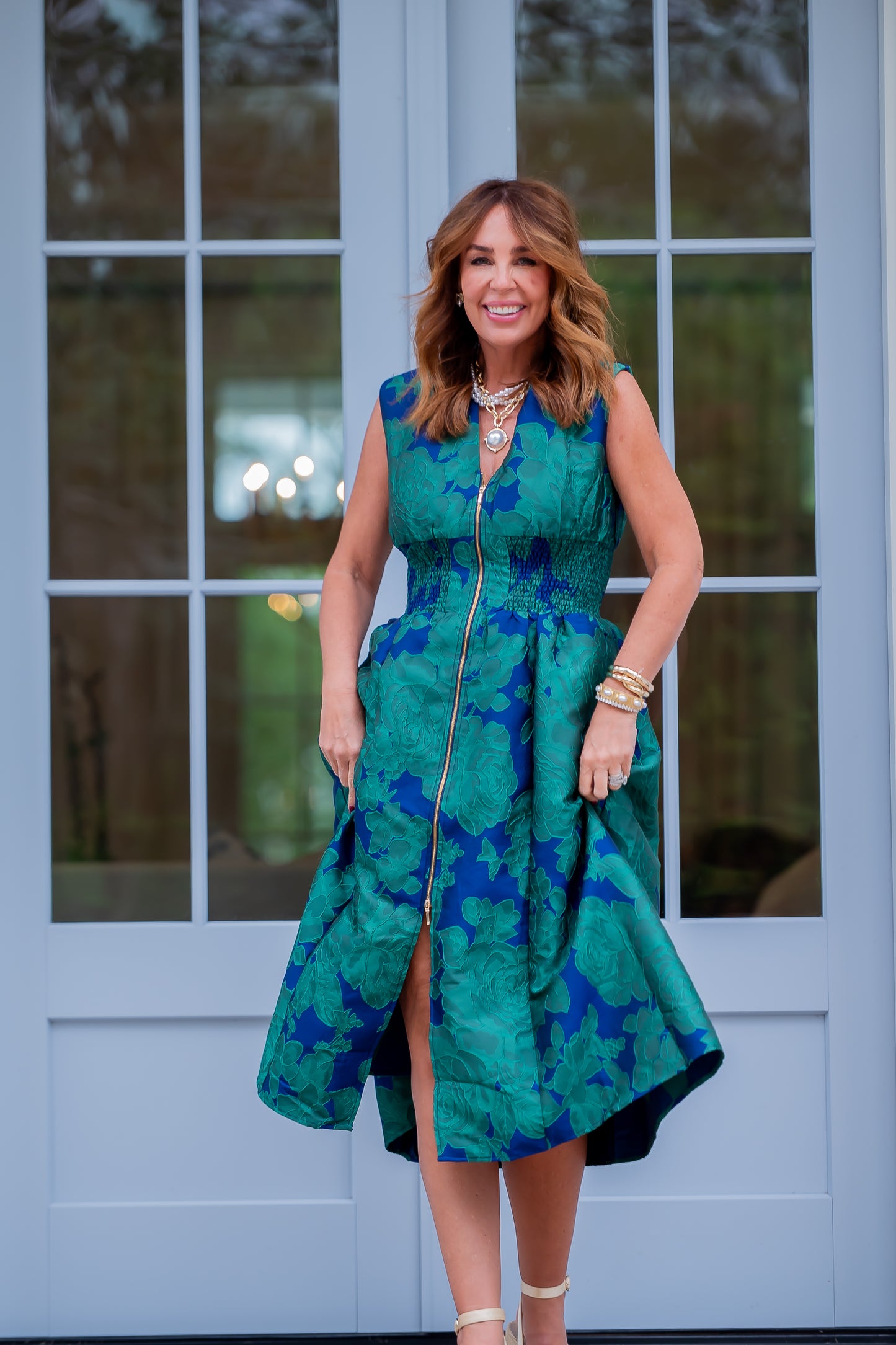 Seneca Textured Floral Print Dress