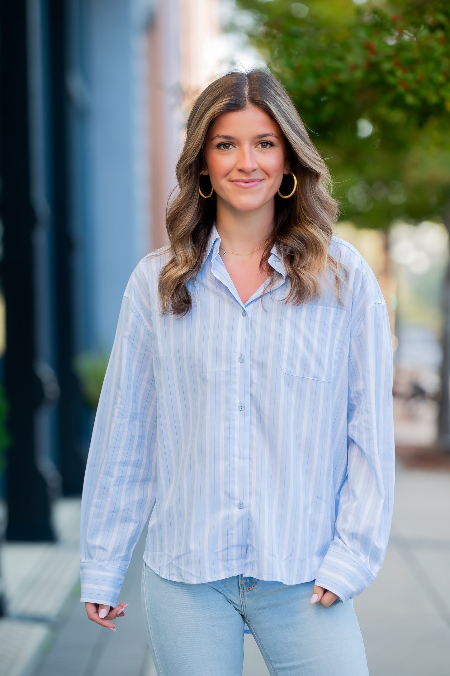 Barcelona Classic Stripe Boyfriend Shirt